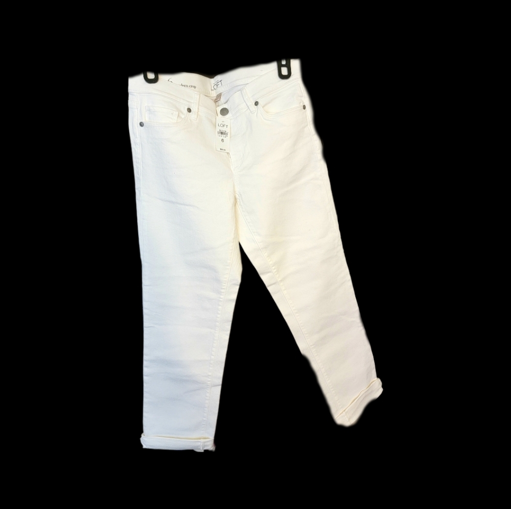LOFT Modern crop pants White.
